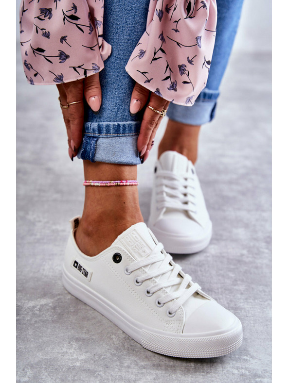 BIG STAR SHOES Sneakers basse da donna in pelle Big Star - Bianco