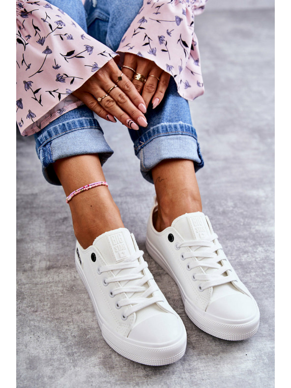 BIG STAR SHOES Sneakers basse da donna in pelle Big Star - Bianco