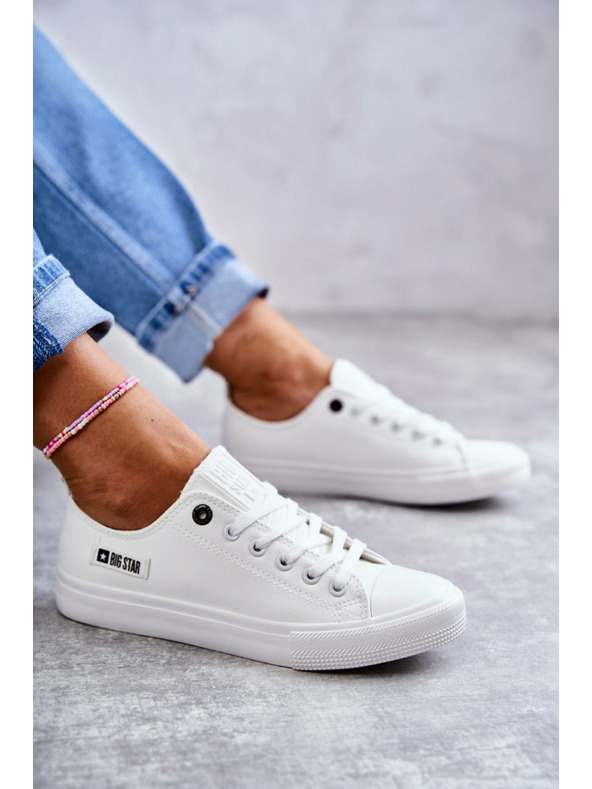 BIG STAR SHOES Sneakers basse da donna in pelle Big Star - Bianco