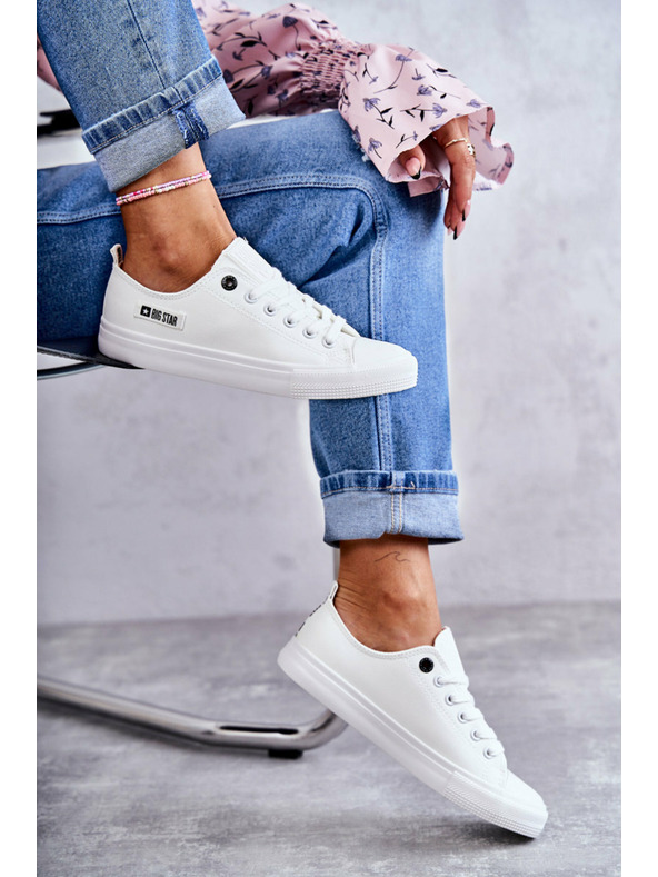 BIG STAR SHOES Sneakers basse da donna in pelle Big Star - Bianco