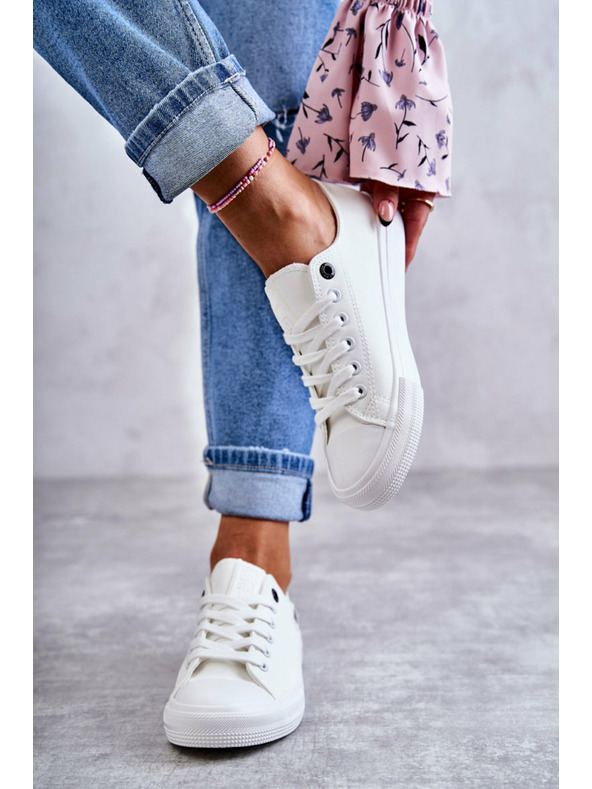 BIG STAR SHOES Sneakers basse da donna in pelle Big Star - Bianco