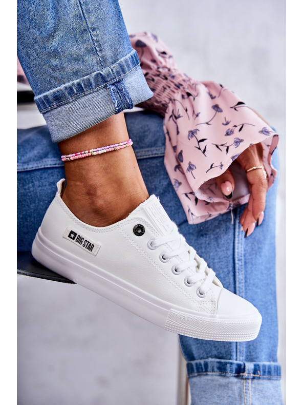 BIG STAR SHOES Sneakers basse da donna in pelle Big Star - Bianco