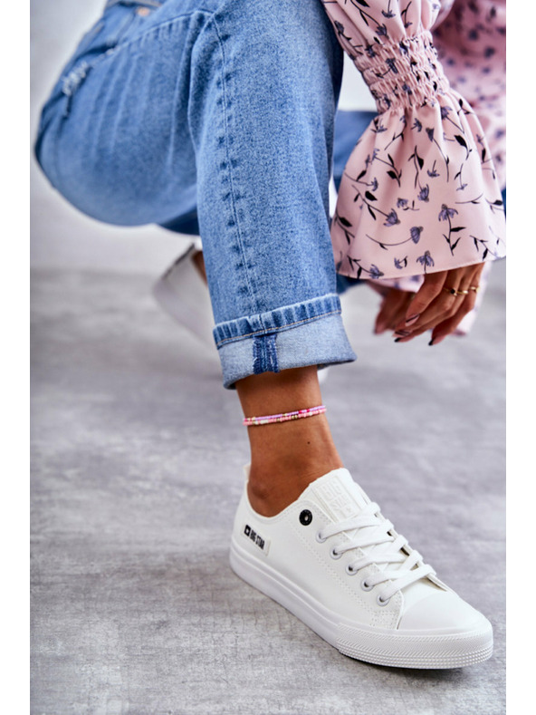 BIG STAR SHOES Sneakers basse da donna in pelle Big Star - Bianco