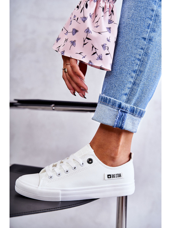 BIG STAR SHOES Sneakers basse da donna in pelle Big Star - Bianco