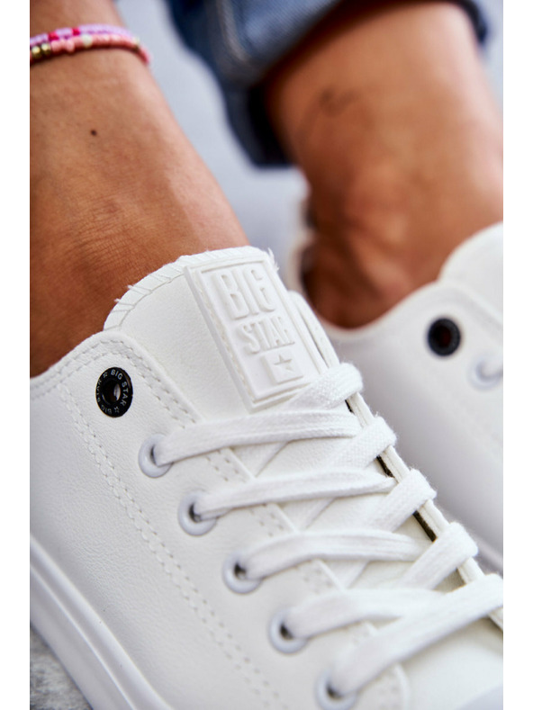 BIG STAR SHOES Sneakers basse da donna in pelle Big Star - Bianco