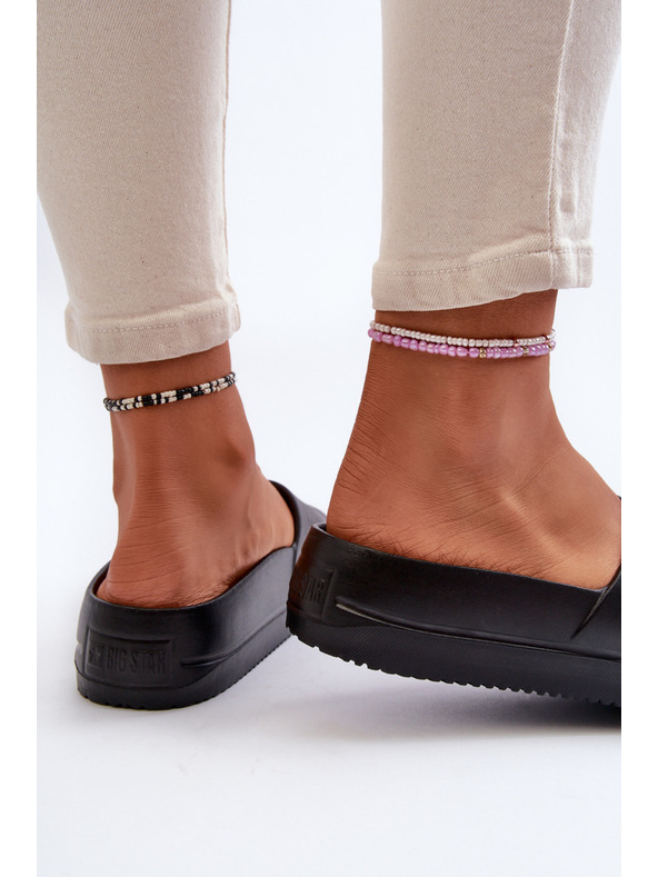 BIG STAR SHOES Pantofole con plateau in schiuma da donna con fibbia Big Star Nero