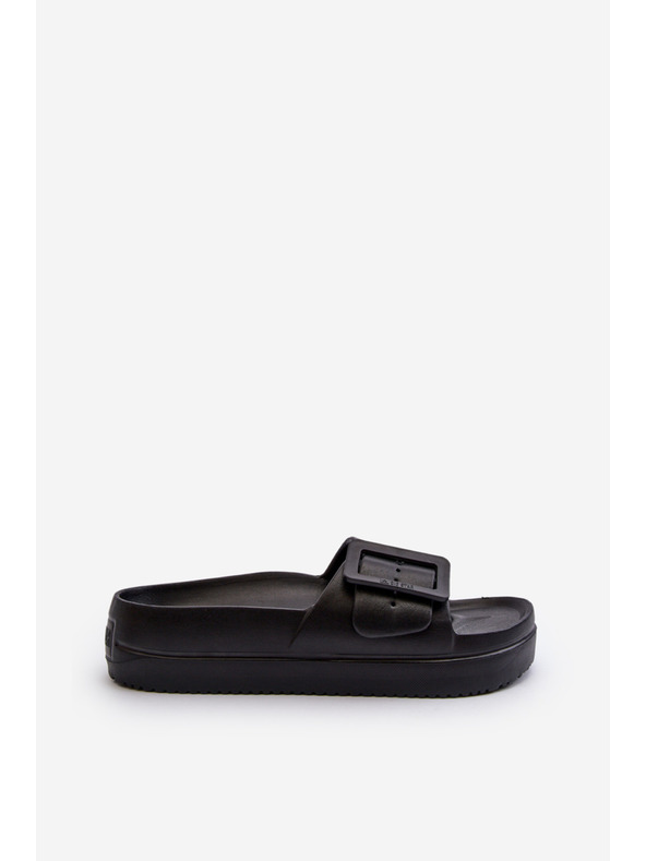 BIG STAR SHOES Pantofole con plateau in schiuma da donna con fibbia Big Star Nero