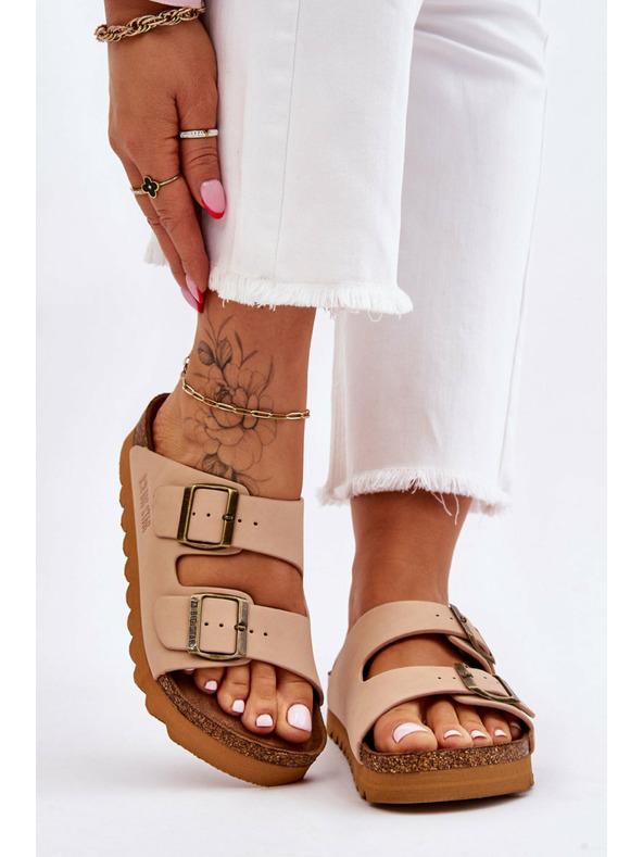 BIG STAR SHOES Pantofole classiche da donna Big Star LL274478 Beige