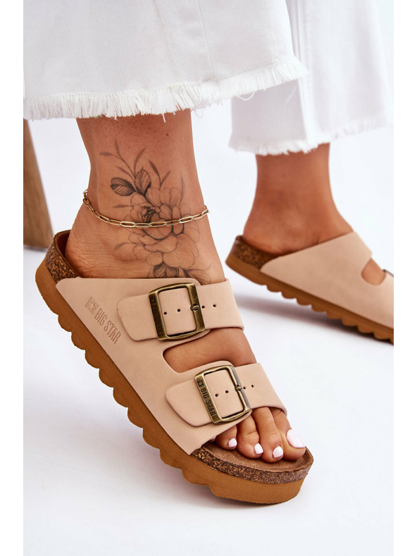 BIG STAR SHOES Pantofole classiche da donna Big Star LL274478 Beige