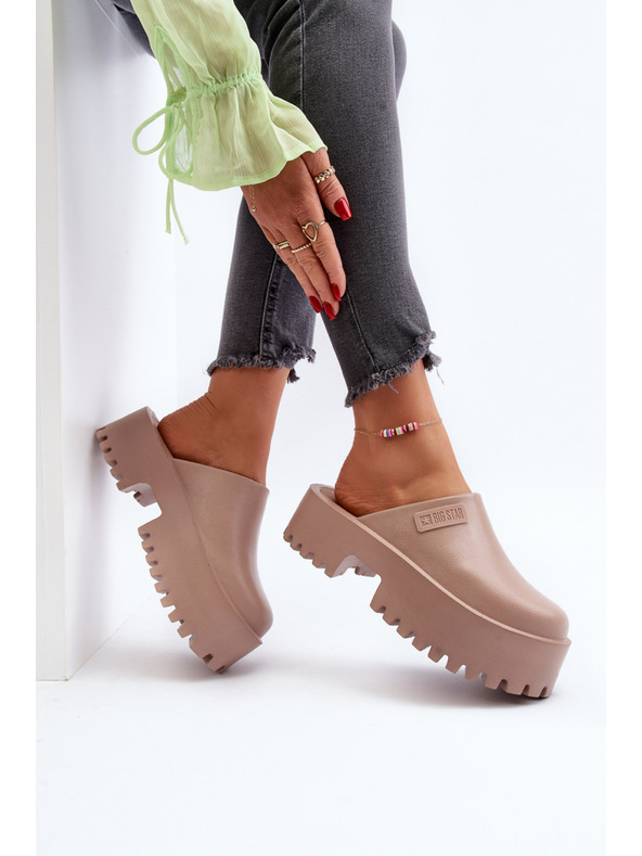 BIG STAR SHOES Pantofole da donna con suola solida Big Star Beige