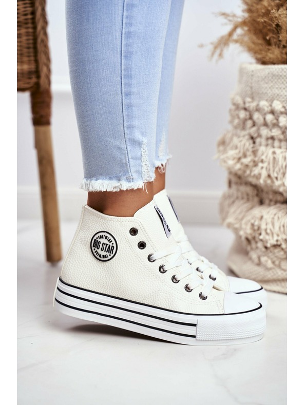 BIG STAR SHOES Scarpe da ginnastica alte Big Star da donna - Bianco