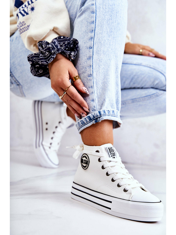 BIG STAR SHOES Scarpe da ginnastica alte Big Star da donna - Bianco