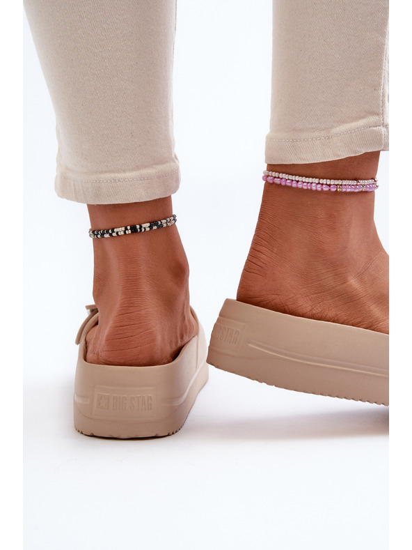 BIG STAR SHOES Pantofole da donna in schiuma con fibbia Big Star beige