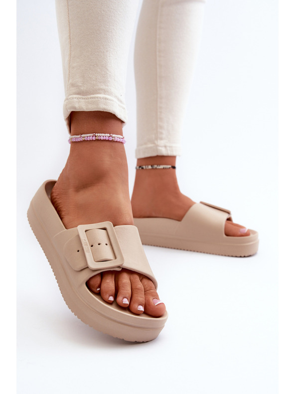 BIG STAR SHOES Pantofole da donna in schiuma con fibbia Big Star beige