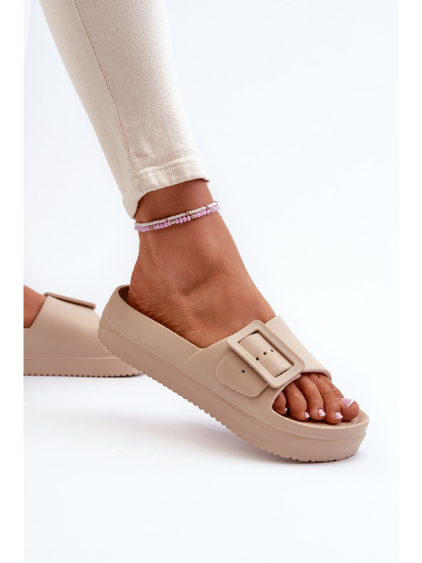 BIG STAR SHOES Pantofole da donna in schiuma con fibbia Big Star beige