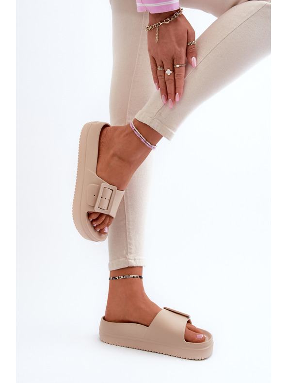 BIG STAR SHOES Pantofole da donna in schiuma con fibbia Big Star beige