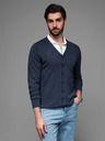 Ombre Clothing Maglia da uomo con pois strutturati - blu scuro Ombre Clothing