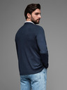 Ombre Clothing Maglia da uomo con pois strutturati - blu scuro Ombre Clothing