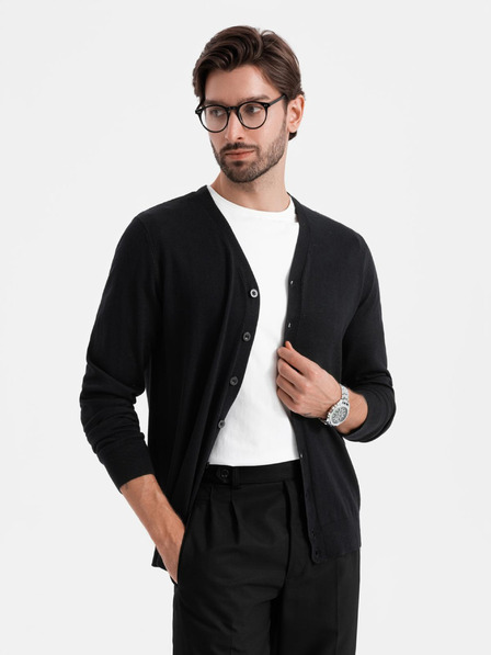Ombre Clothing Maglia da uomo con pois strutturati - blu scuro Ombre Clothing