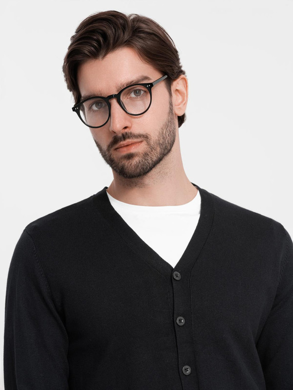 Ombre Clothing Maglia da uomo con pois strutturati - blu scuro Ombre Clothing