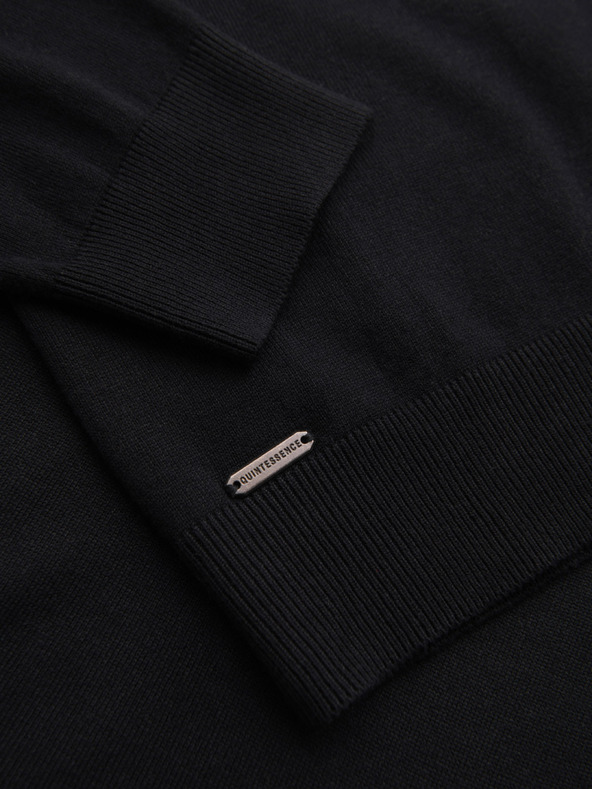 Ombre Clothing Maglia da uomo con pois strutturati - blu scuro Ombre Clothing