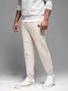 Ombre Clothing Pantaloni da ginnastica da uomo con polsini a coste e cerniera decorativa - sabbia Ombre Clothing