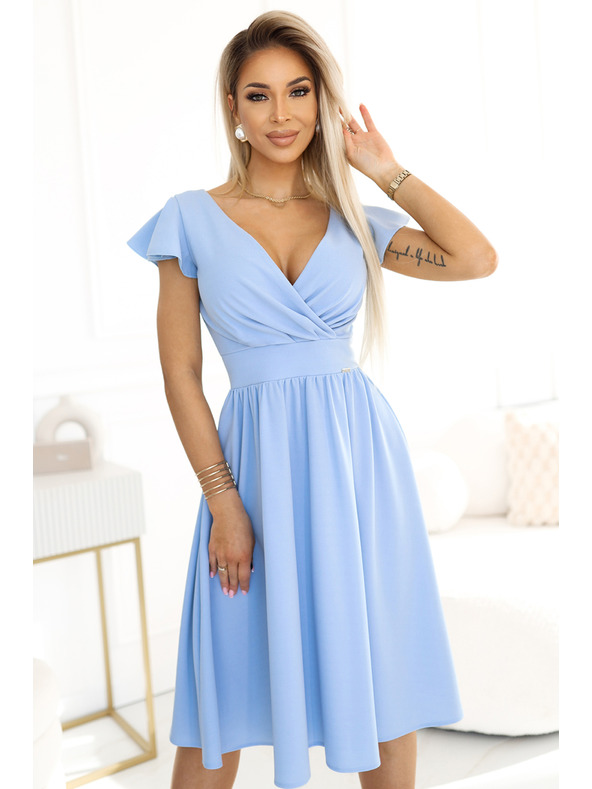 numoco Abito con scollo e maniche corte - azzurro Numoco