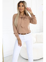 numoco Business blouse with long sleeves and front tie Numoco