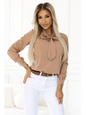 numoco Business blouse with long sleeves and front tie Numoco