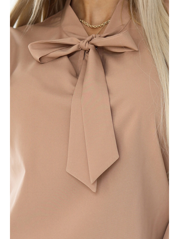numoco Business blouse with long sleeves and front tie Numoco