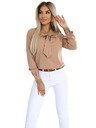 numoco Business blouse with long sleeves and front tie Numoco