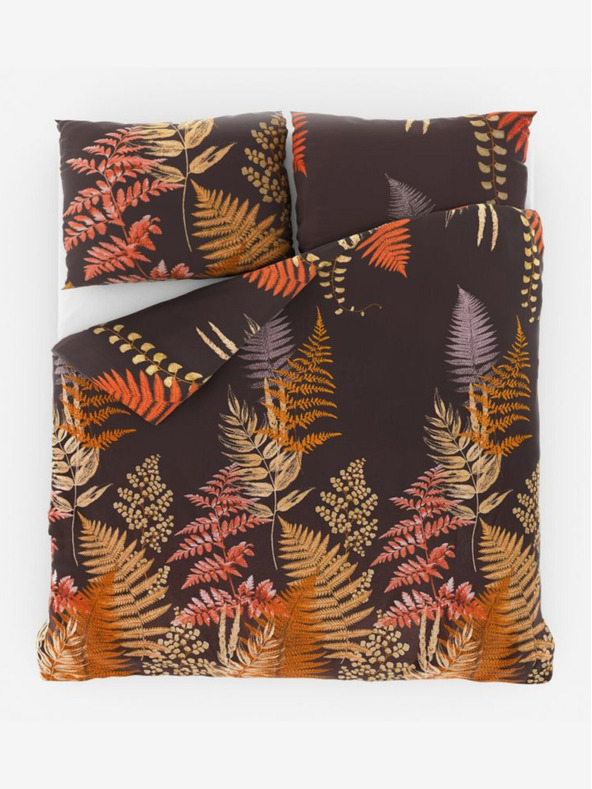 Kvalitex Set di biancheria da letto in raso francese extended Luxury Collection 1+2, 240x220, 70x90cm Felce marrone Kvalitex