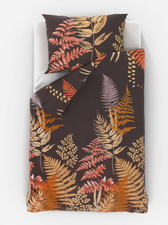 Kvalitex Luxury Collection Extended Satin Bedding Set 140x220, 70x90cm Fern Brown Kvalitex