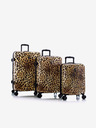 Heys Set of three patterned travel suitcases in brown color Heys Brown Leopard S,M,L