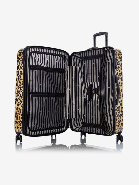 Heys Set of three patterned travel suitcases in brown color Heys Brown Leopard S,M,L