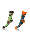 Bellinda CRAZY SOCKS 2x - Funny Socks 2 pairs - orange - light green