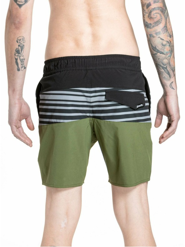 Meatfly Meatfly pantaloncini da bagno maschili Keith Boardshorts 17" Oliva / Nero | Verde | Taglia