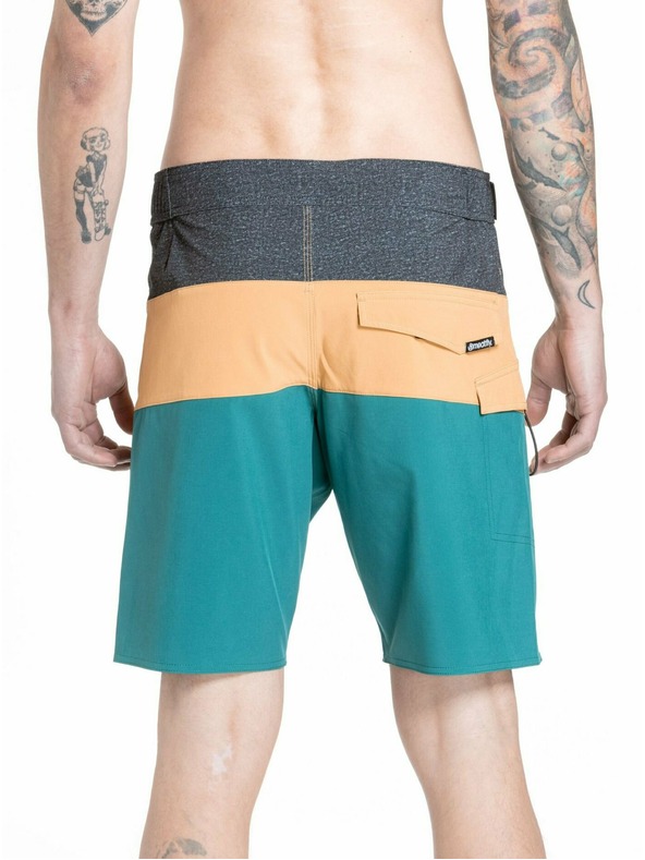 Meatfly Meatfly pantaloncini da bagno maschili Mitch Boardshorts 21" Verde serpente / Cammello | Verde | Taglia