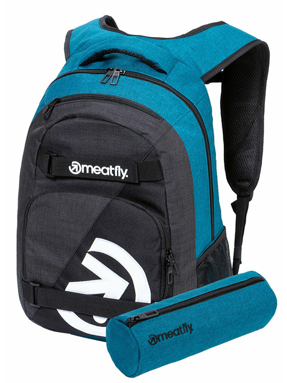 Meatfly Meatfly Backpack Exile Petrol Heather/Charcoal Heather 24 L + FREE PENCIL CASE | Blue | Volume 24 L