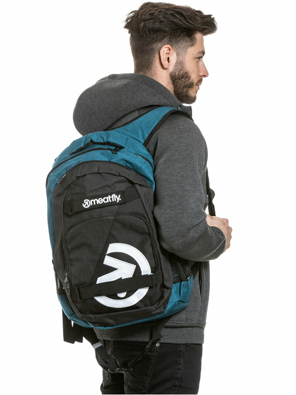 Meatfly Meatfly Backpack Exile Petrol Heather/Charcoal Heather 24 L + FREE PENCIL CASE | Blue | Volume 24 L
