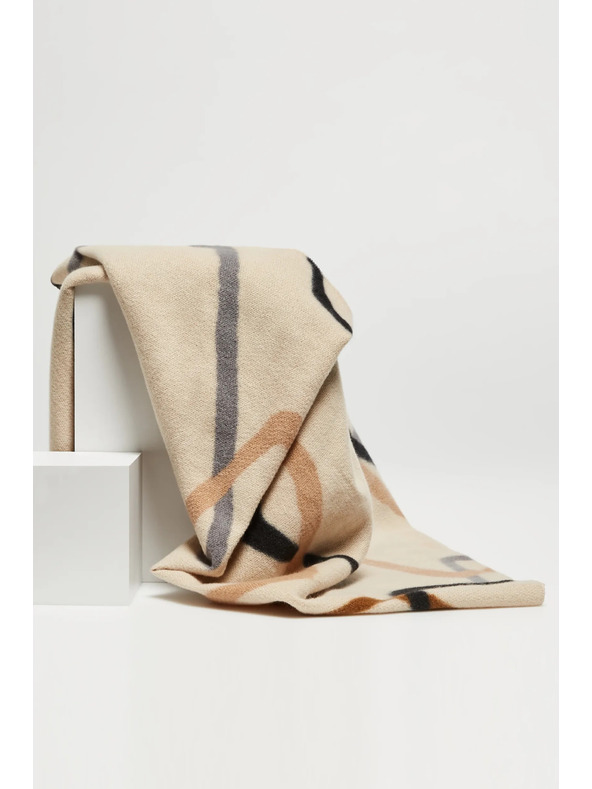 Moodo Sciarpa da donna marrone e beige a fantasia Moodo