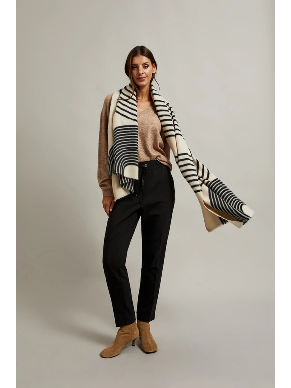 Moodo Nero-beige scarf stampata Moodo donna