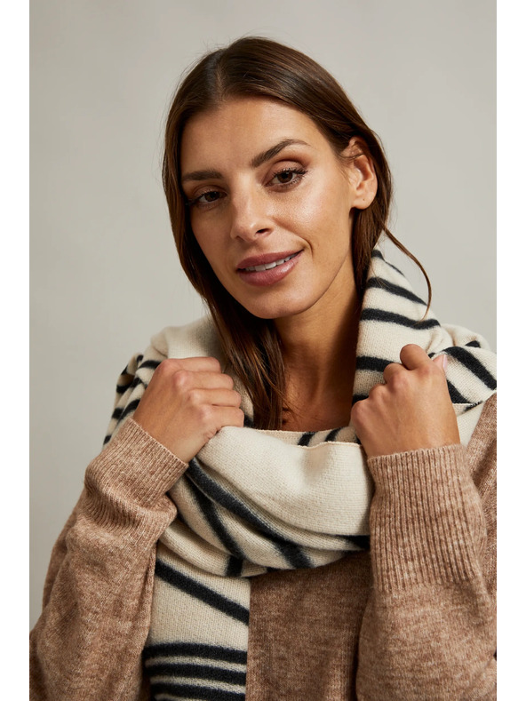 Moodo Nero-beige scarf stampata Moodo donna