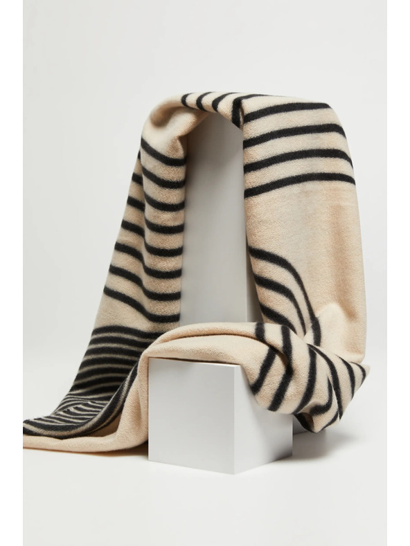 Moodo Nero-beige scarf stampata Moodo donna