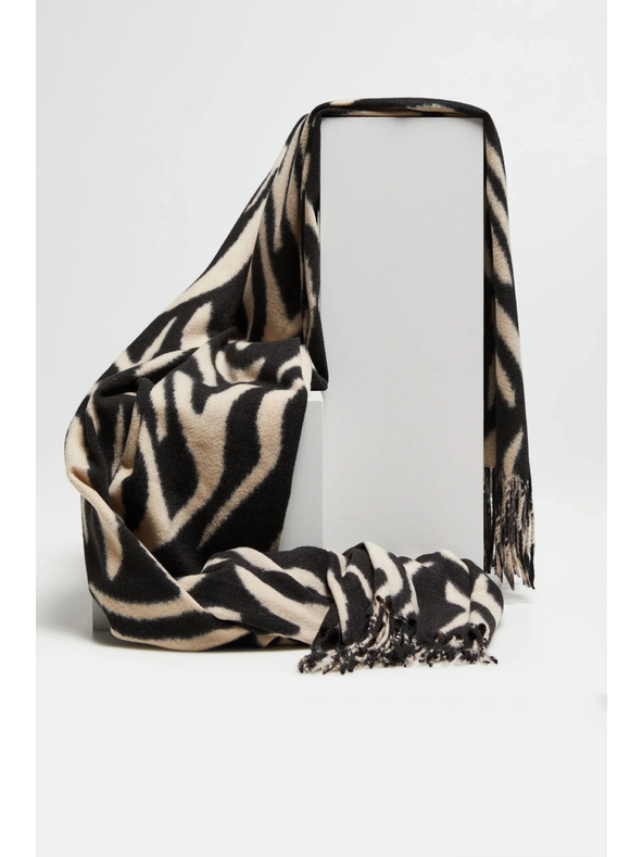 Moodo Crema-nero scarf stampata Moodo donna