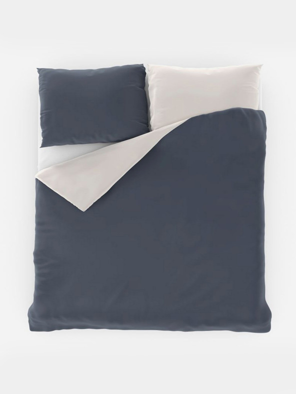 Kvalitex Satin French bedding set LUXURY COLLECTION 1+2, 220x200, 70x90cm dark grey / white