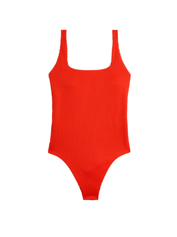 Marks & Spencer Costume da bagno con scollo ovale testurizzato Marks & Spencer rosso