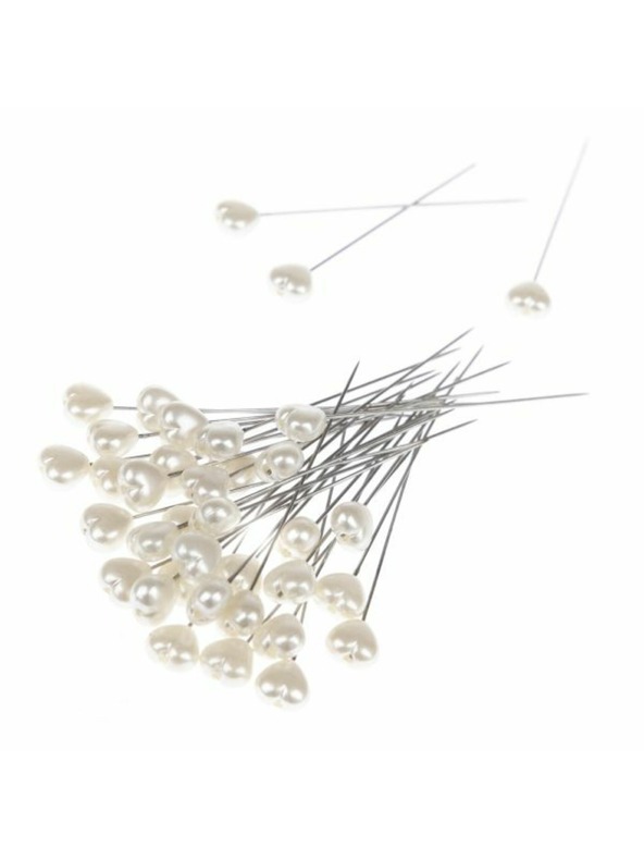 Casa de Engel Decorative pins with white hearts in box - 36pcs, 20/200