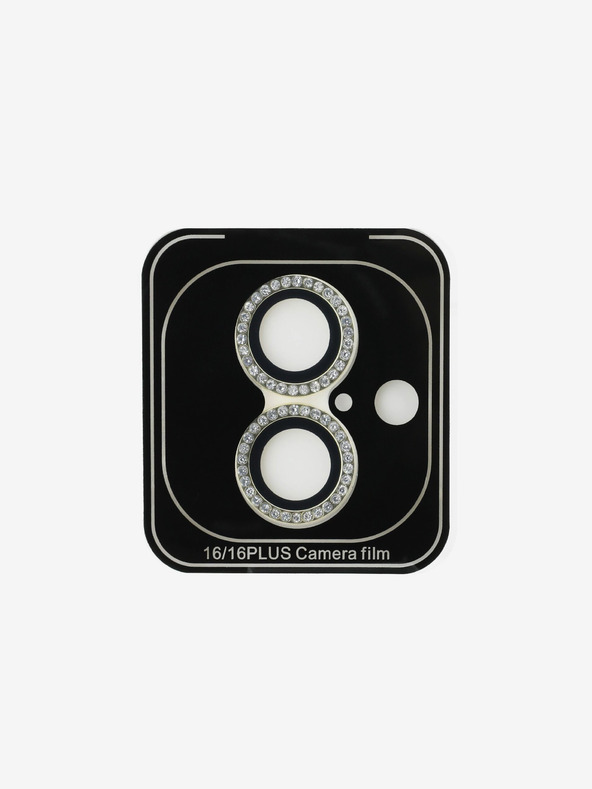 Guess Guess Fixed Glitter Lens Protection for iPhone 16/16 Plus Gold