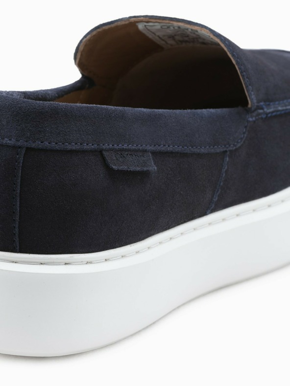 Ombre Clothing Mocassini scamosciati blu scuro da uomo Ombre Clothing